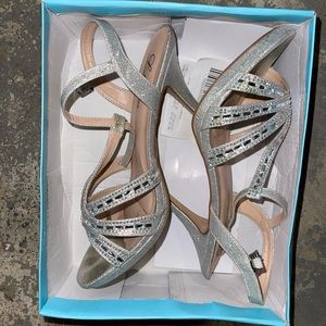 Silver prom shoes